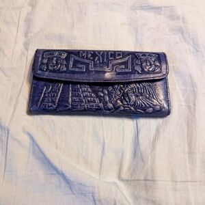Blue leather wallet